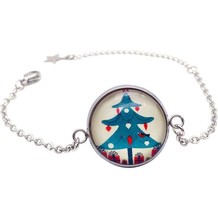 Set De 7 Bracelets De Noël Mikovivi – Cloche, Bonhomme De Neige, Sapin, Lettres, Cadeau Festif Pour Femmes Et Ados