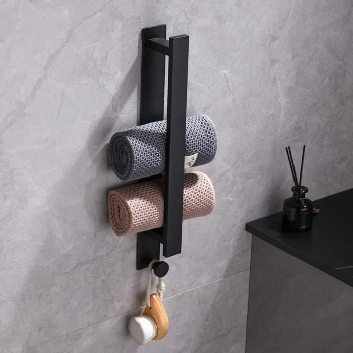 Porte‑serviette Double Sans Perçage - Adhésif Puissant Ou Vis - Acier Inoxydable Pour Salle De Bain