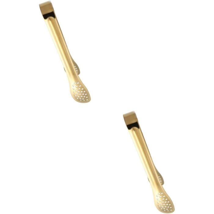 Alipis Lot De 6 Mini Pinces à Sucre Acier Inoxydable Plaqué Or - Pinces De Service Buffet