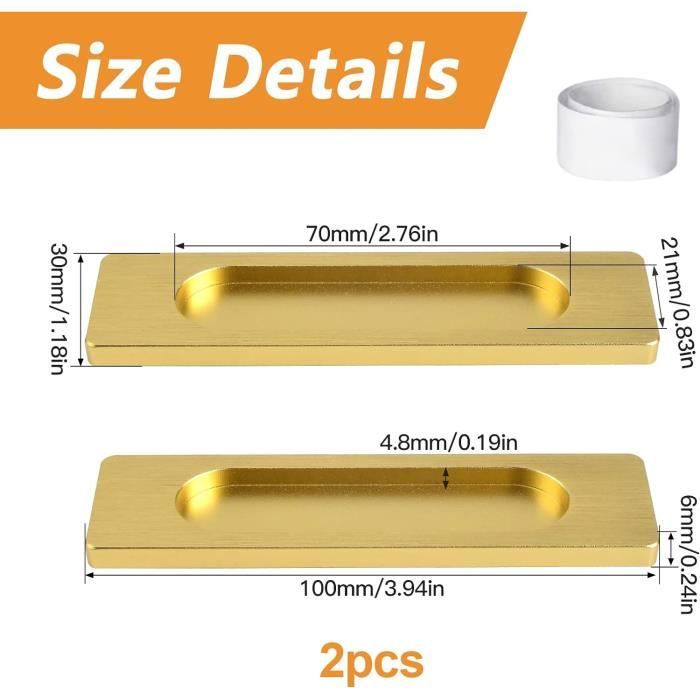 Poignée De Porte Coulissante Ovale Auto - Adhésive, 2 Pièces Poignée ...