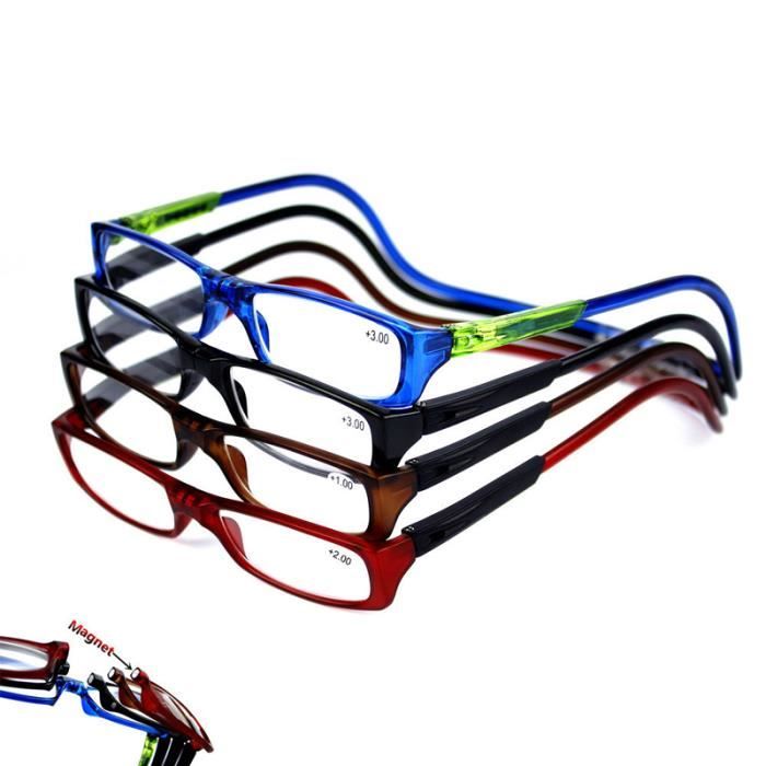 +1.5 Lunettes de lecture magnétiques bicolores (4 paires)