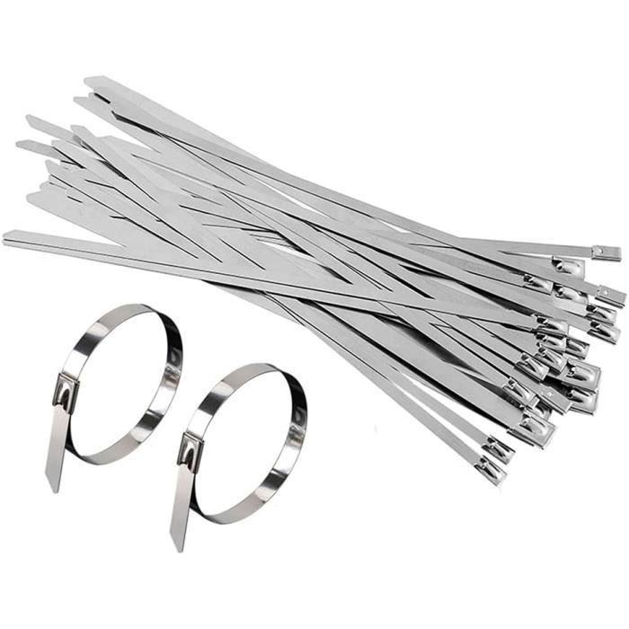 Sinlon Lot De 50 Attaches Autobloquantes En Acier Inoxydable Résistant
