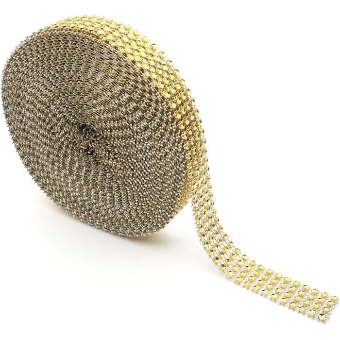 Ruban Adhésif Strass étincelant – Largeur 13 Mm, Longueur 4,6 M – Doré, Blanc, Coloré… – Pour Décoration Gâteaux, Mariage, DIY