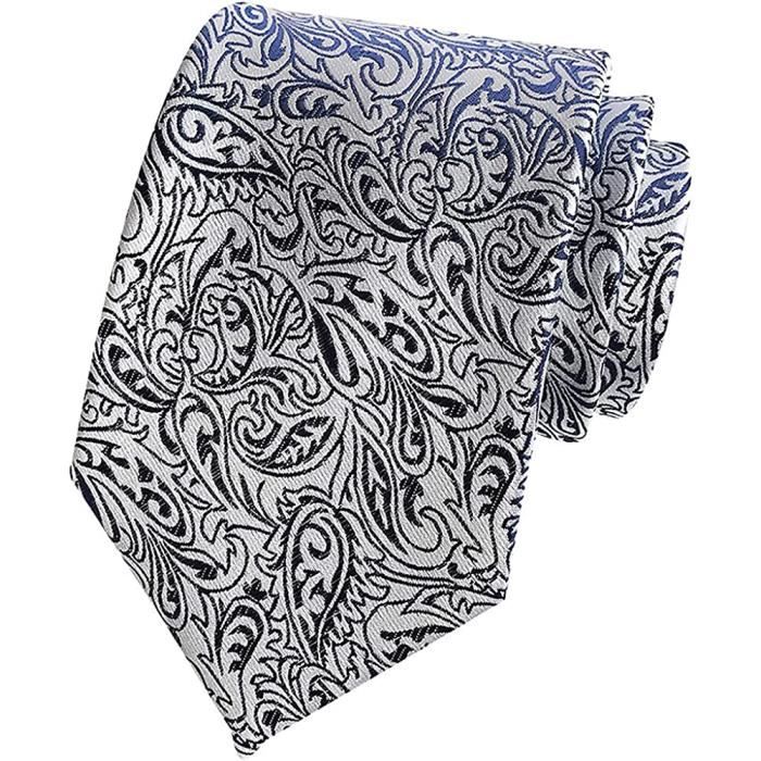 Cravate En Soie Versace Vintage Motif Paisley Noir Et Gris - Collection F/W 1988, Occasion Excellent état