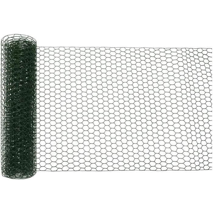 Fil de grillage Vert Acier galvanisé PVC Maille carrée 25x25mm Rouleau 10m  Hauteur 60cm Clôture Cage - Cdiscount Jardin