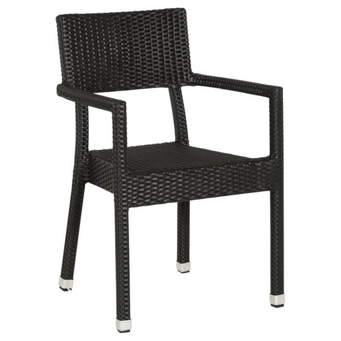 Chaise De Terrasse Karaoke Noir En Resine Tressee Achat Vente Fauteuil Jardin Chaise De Terrasse Karaoke Cdiscount