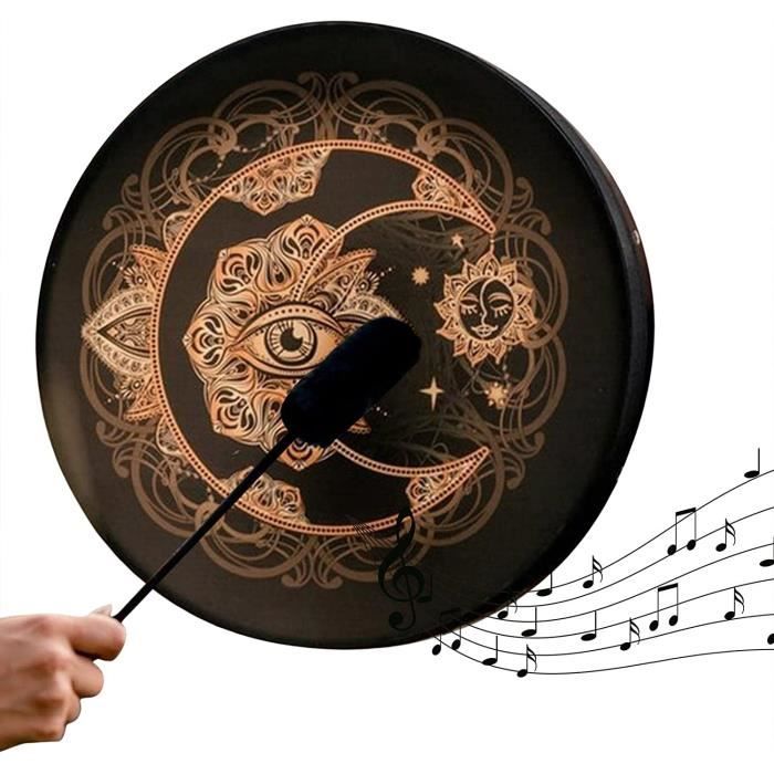Tambour Chamanique Tambour Chaman Tambour Sibérien Conçu À La Main avec Bâton De Symbole De La Musique Spirituelle
