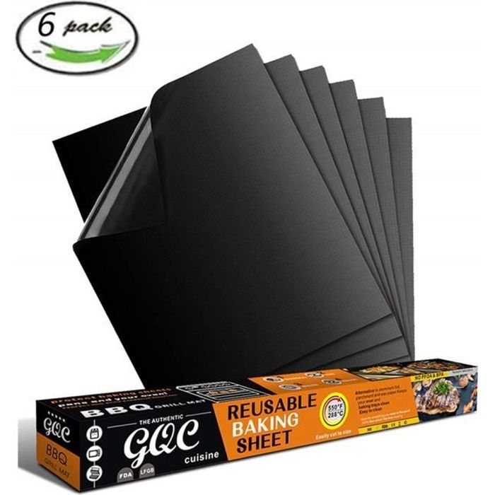 planchas pour barbecue gqc tapis de cuisson barbecue 6 pieces feuille cuisson barbecue tapis 40 x 33cm anti adherent et 2509 cdiscount jardin