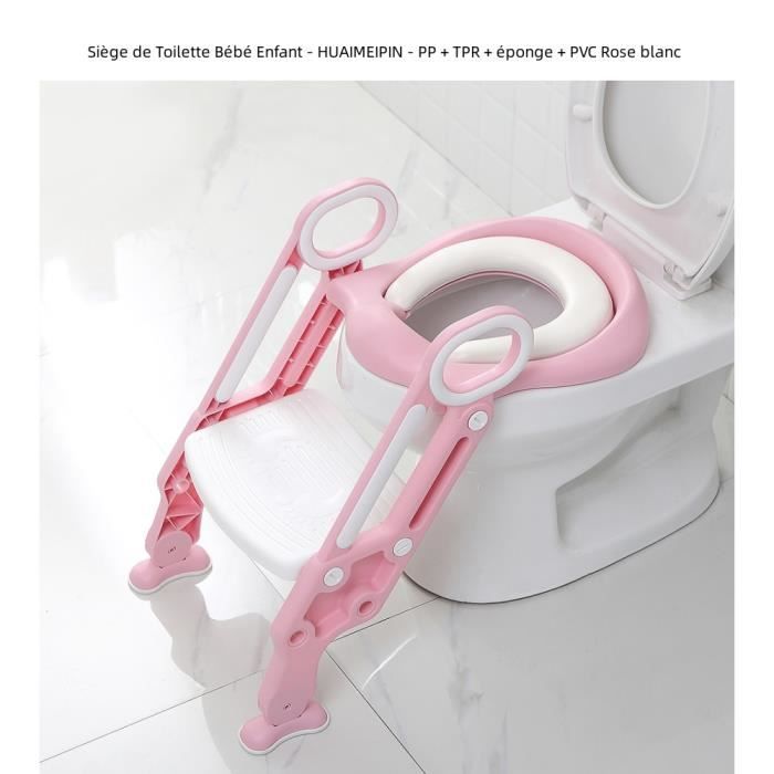 Siège de Toilette Bébé Enfant - HUAIMEIPIN - PP + TPR + éponge + PVC Rose  blanc - Pliable, Réglable - Cdiscount Puériculture & Eveil bébé