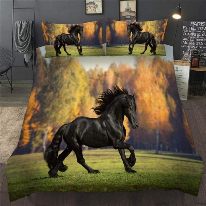 Parure De Lit Enfant Vintage - Poney Vert, Coton, 120x168 Cm
