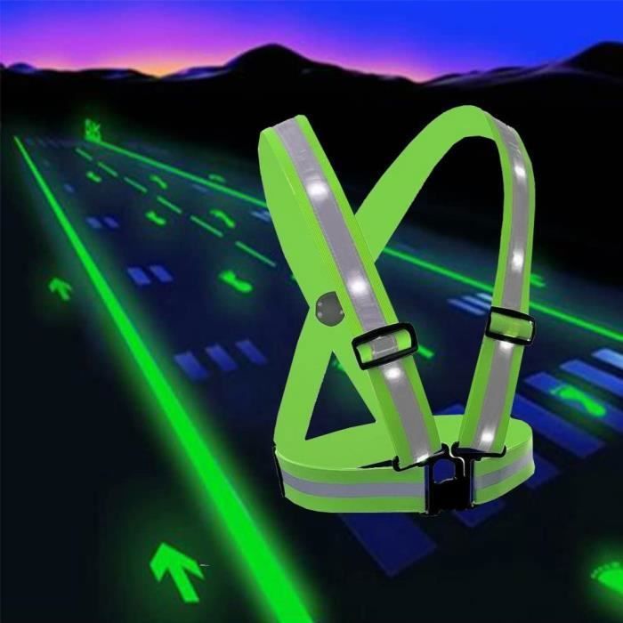 Gilet de Cyclisme - FOLAYA - Modèle Réfléchissant - Rechargeable USB - LED Clignotant - Équipement de Sécurité - Sport