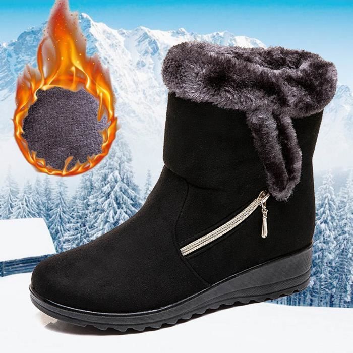 Bottes De Neige Pour Femmes À Bout Rond Avec Plateforme