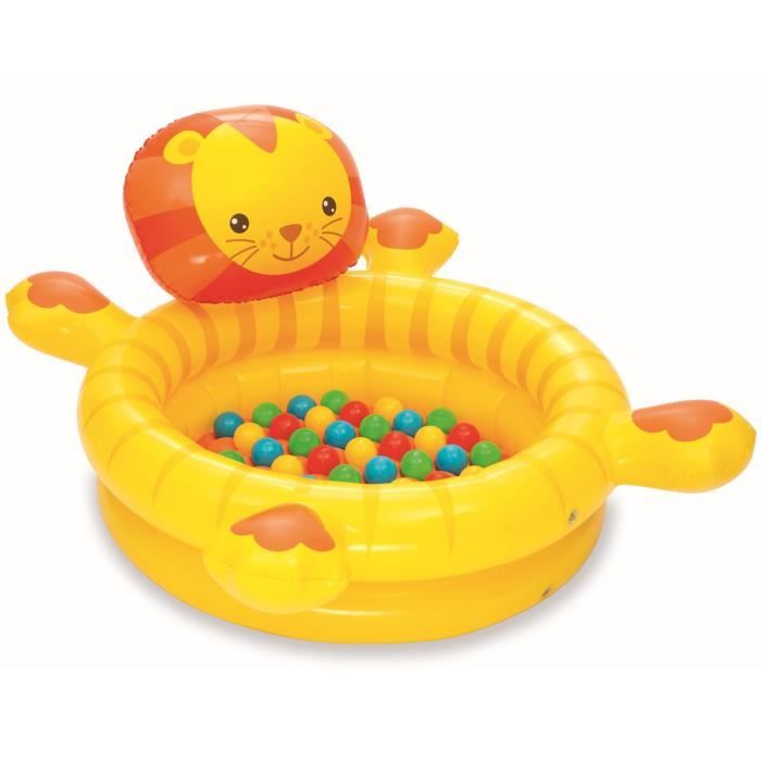 Piscine à balles gonflable BESTWAY Ball Pit Lion 111x98x61 cm 50 balles inclues Vinyl ultra