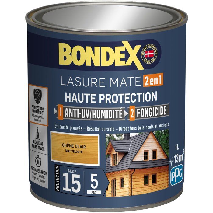 BONDEX Lasure 2 en 1 Satin Haute Protection Chêne doré - vue 3