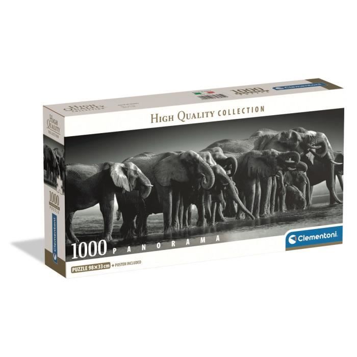 CLEMENTONI Compact 1000 pièces Panorama Herd of Giants