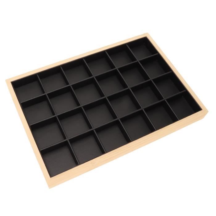 Plateau Organisateur à Bijoux En Cuir PU Noir Oirlv - Rangement Ajustable Pour Tiroir Ou Commode