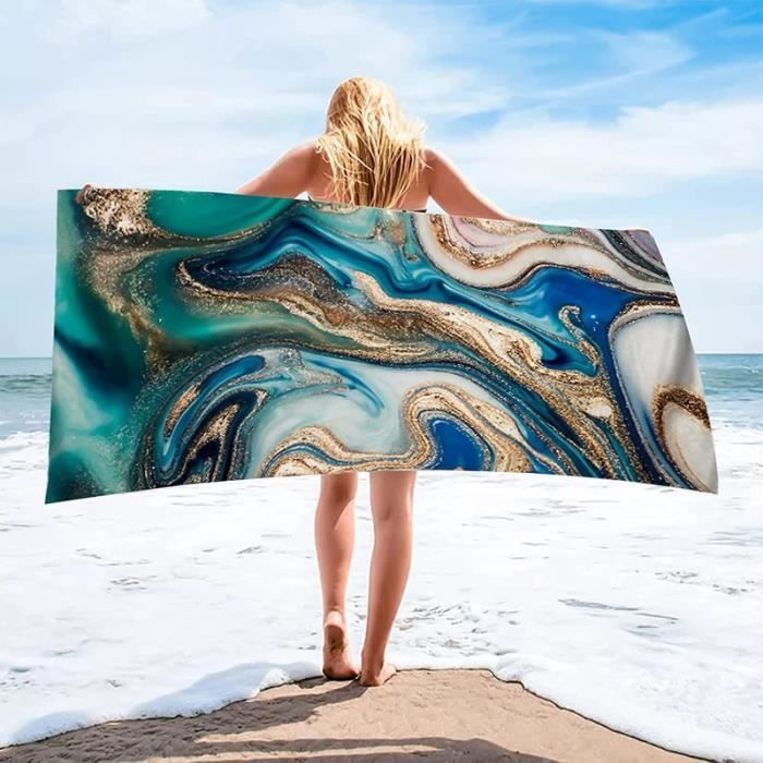 Serviette De Plage Microfibre - 70x140 Cm, Séchage Rapide, Anti-sable - Pour Plage, Piscine, Voyage, Sport - 6