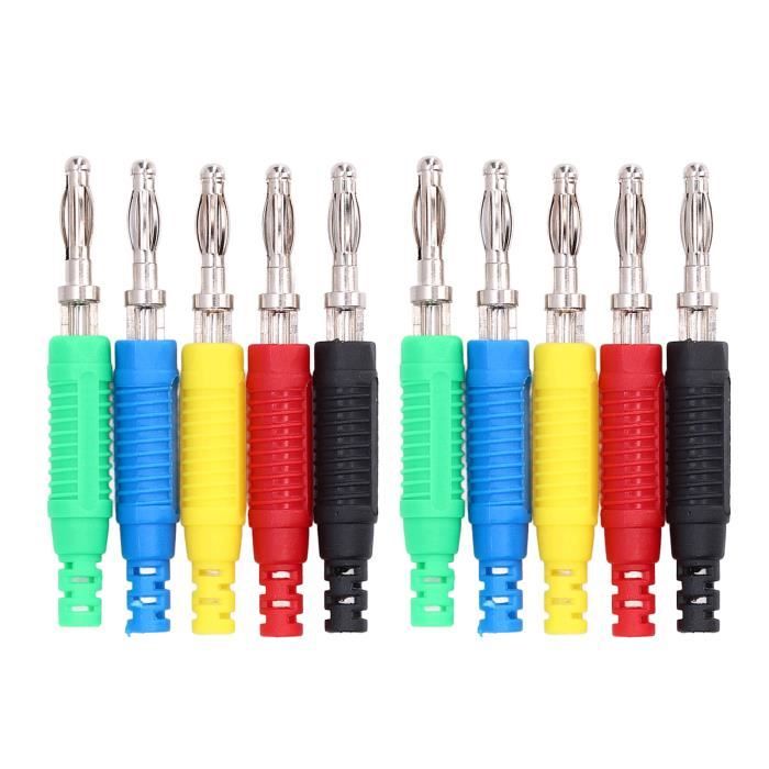 20 Pièces Fiches Bananes 2mm Couleurs Mélangées - Prises Connecteurs Amplificateur Haut-Parleur