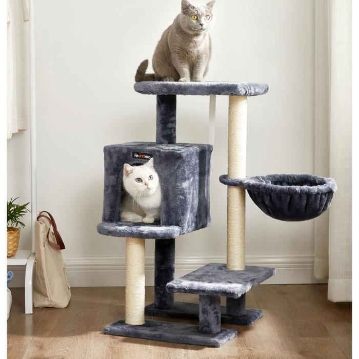 Meilleurs prix pour FEANDREA Arbre à Chat, Tour poteaux à gratter 84 cm, Gris Anthracite