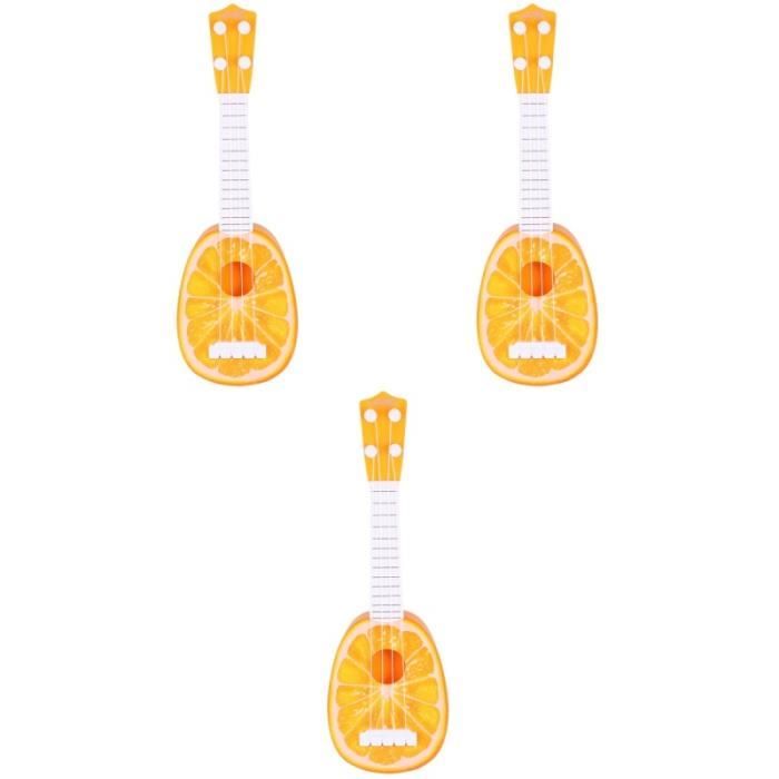 Milisten Ukulele Petite Guitare Forme Orange Ukulele Instrument de Musique pour Enfants Enfants Étudiants Adultes Débutants Jouets Éducatifs 