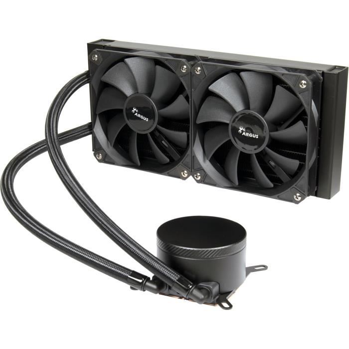 Inter Tech AIO Refroidissement à eau 240 mm avec pompe à double chambre et plaque thermique en cuivre