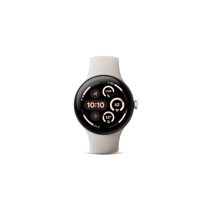 Montre Connectée - Google - Pixel Watch 3 - 45 mm - Argent Poli - Bracelet Porcelaine - Wi-Fi