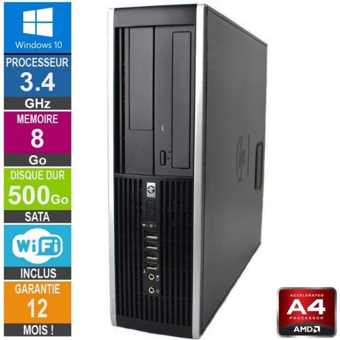 PC HP Pro 6305 SFF A4-5300B 3.40GHz 8Go/500Go Wifi W10