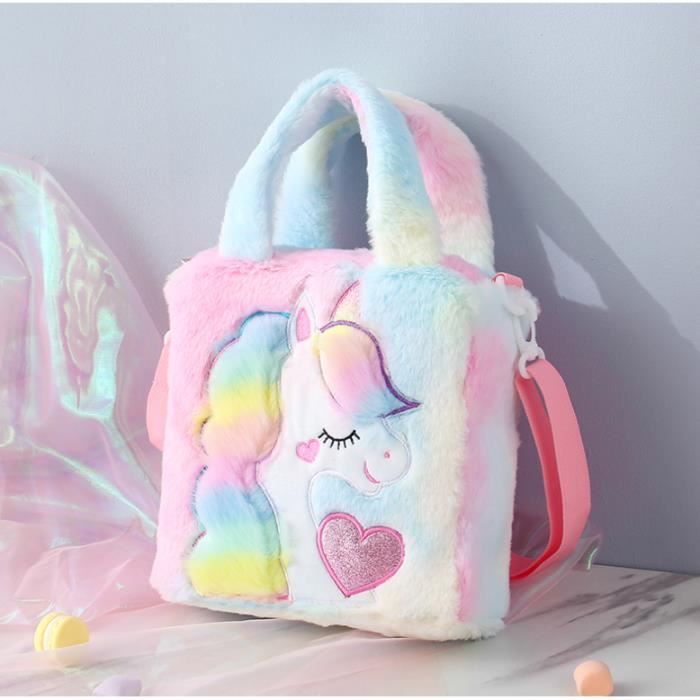Kalavika Sac d cole Fille B b Licorne en peluche Enfant Sac