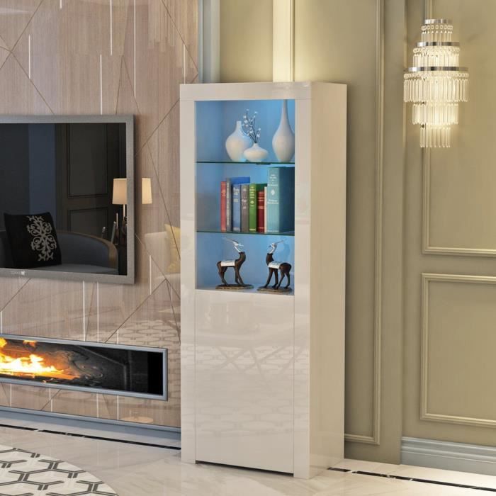 Meuble Vitrine Petit Modele Lina Blanc Avec Led Bibliotheque Armoire Design Pour Votre Salon Achat Vente Vitrine Argentier Meuble Vitrine Petit Modele Soldes Sur Cdiscount Des Le 20 Janvier Cdiscount