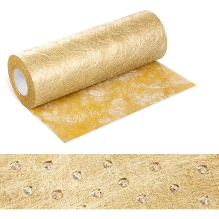 Chemin De Table Non-Tissé Jaune 30cm X 25m - Décoration Mariage, Baptême, Anniversaire
