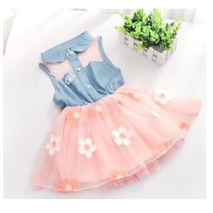 Belle Bebe Fille Rose Ete Robe Enfants Princesse Jupe 0 3 Ans Rose Cdiscount Pret A Porter