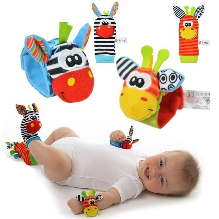 Paire Peluche Chaussettes Socquette Hochet Joue Cdiscount Puericulture Eveil Bebe