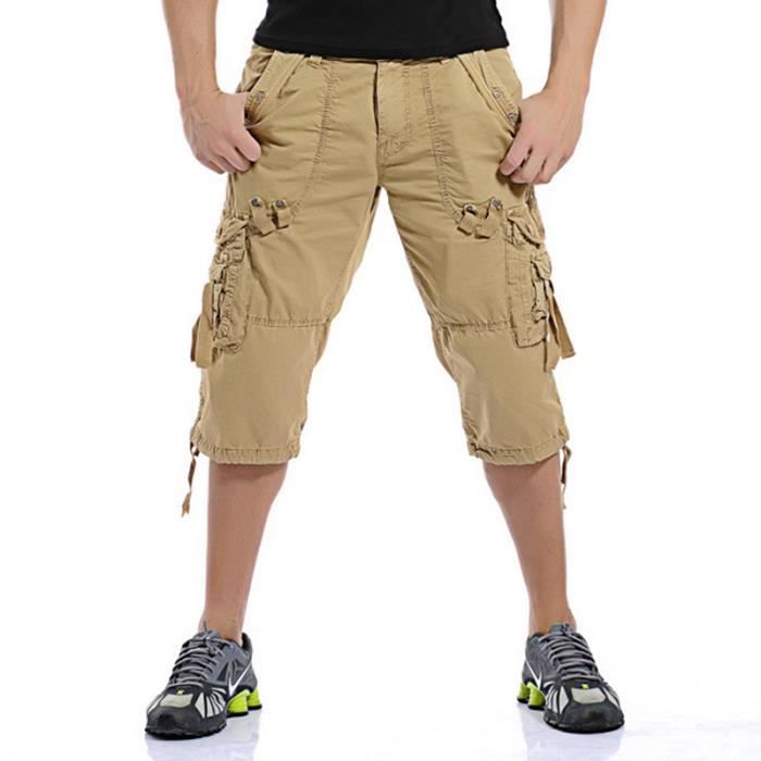 Short Cargo Homme Été - Bermuda Léger En Polyester Avec Poches - Coupe Décontractée - Taille S à 3XL - 3