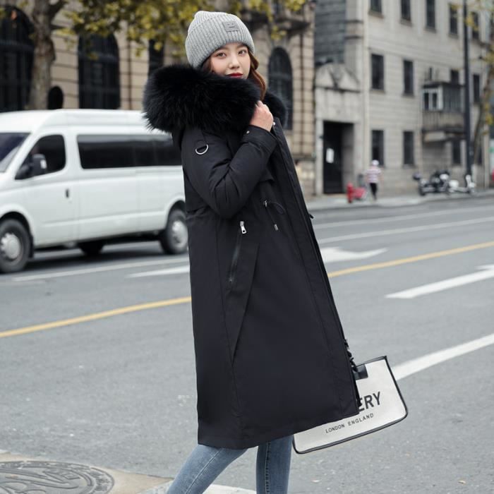 Manteau noir hiver deals