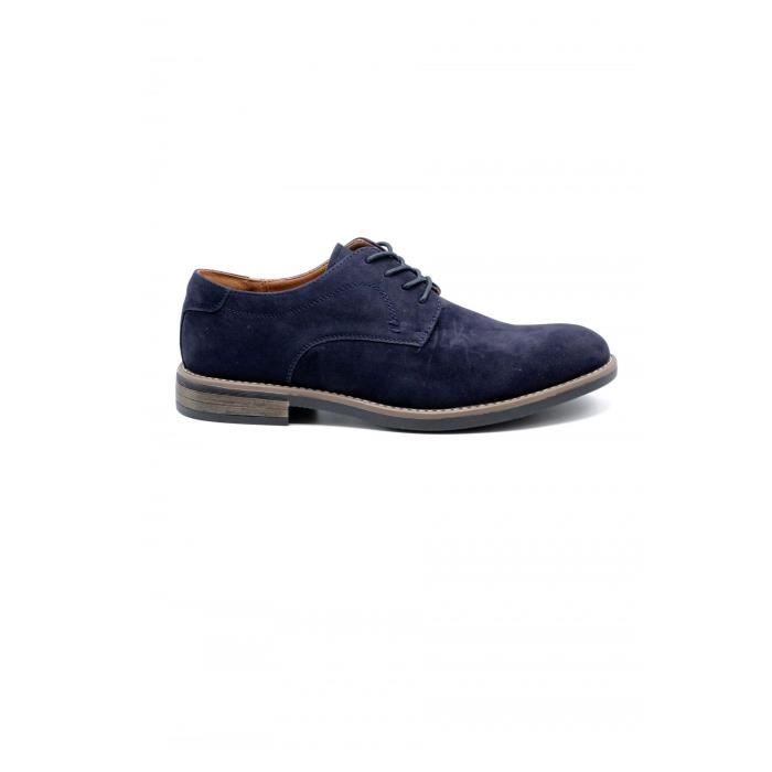 derbies bleu homme - marque - chaussures de ville - hauteur de talon 2,5 cm - finition soignée - à lacets