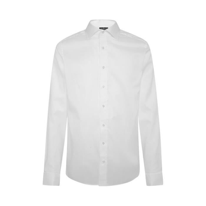 Chemise Homme HACKETT Hackett London Royal Ox DC Haut Slim Manches longues Col chemise White Cdiscount Pret a Porter