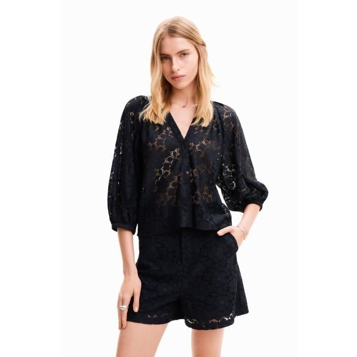 Chemisier Desigual Bleu - Manches Longues, Taille 42, Motif Rayé, Occasion Très Bon état