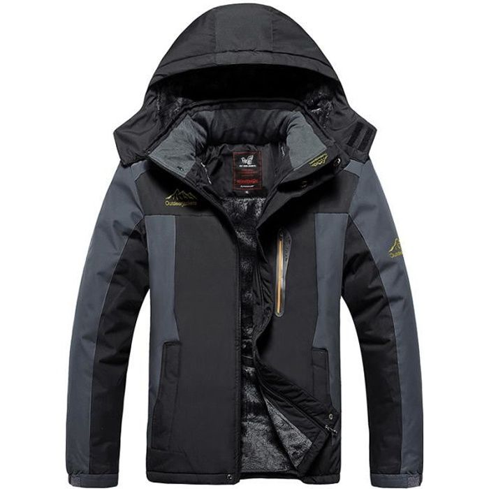 Blouson de Ski Homme de Marque Imperméable Doublé Polaire Hiver