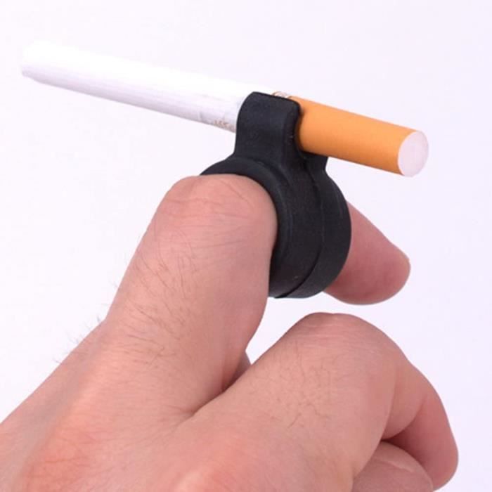 CABLING® Bague de support de cigarette Mains libres Titulaire de la cigarette Bague en silicone pour les fumeurs- Noir