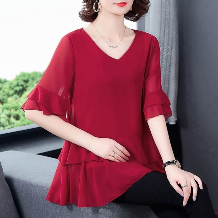 Haut rouge grande taille online