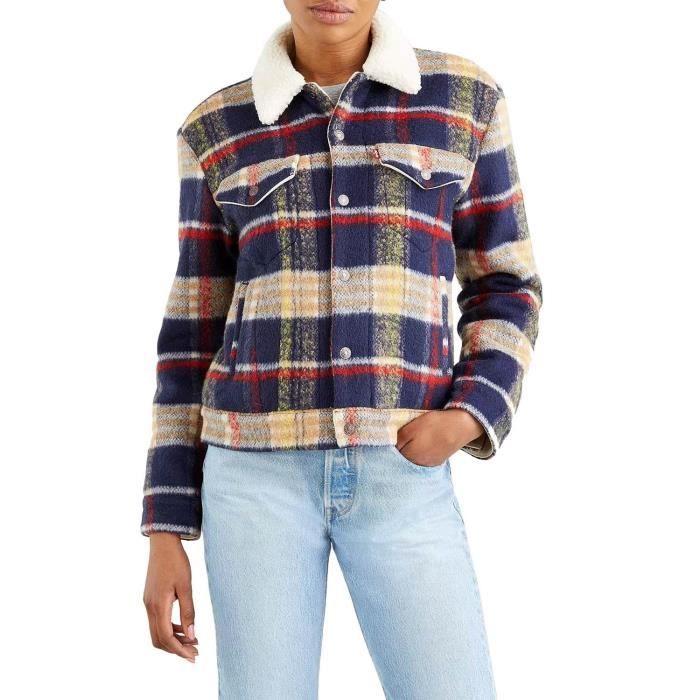 Veste Levis Wool Trucker Plaid Cadres Femme