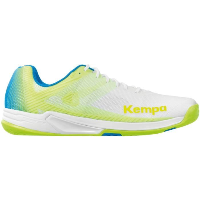 chaussures de handball indoor kempa wing lite 2.0 back2colour - blanc/jaune fluo - 42,5
