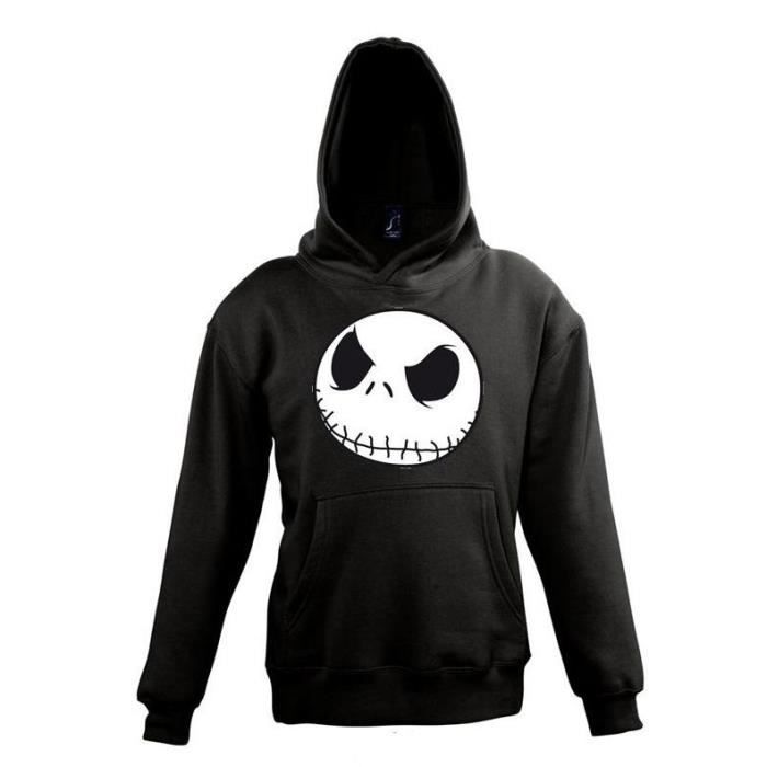 Sweat capuche noir l etrange no l de monsieur mr jack Taille S M L