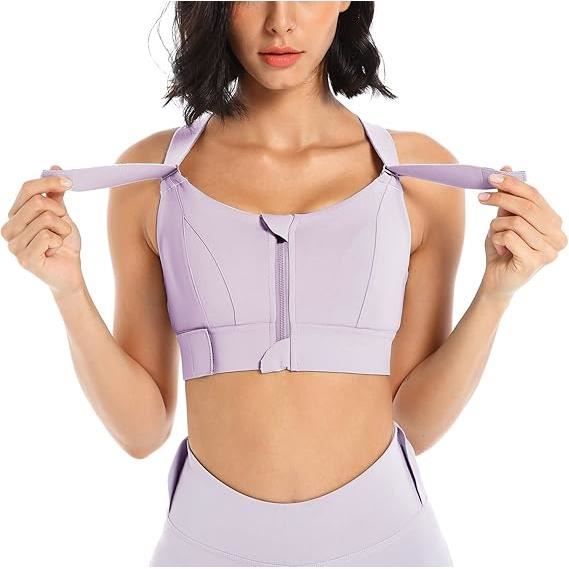Femme Soutien Gorge de Sport Grande Taille Brassiere sans Armature Fermeture Devant