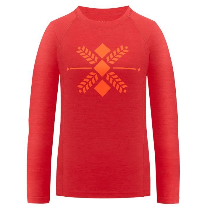Sous Pull Merino Poivre Blanc 1840 Rhubarb 2 Femme Rouge