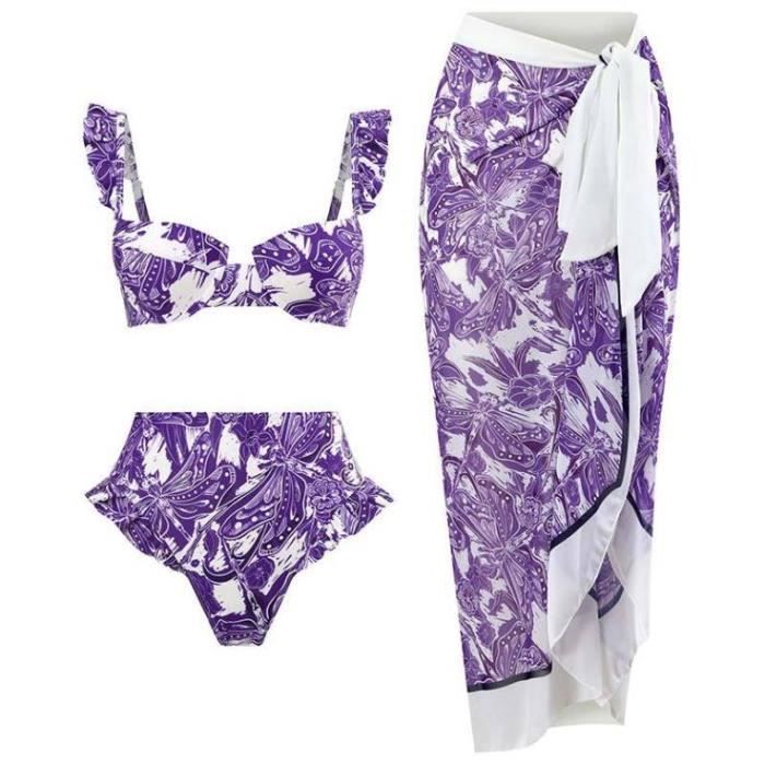 Maillot De Bain Tankini Deux Pièces Pour Femme - Maillot Menstruel Fendu, Coupe Ajustée Avec Liens, Effet Amincissant, Multicolore, Plusieurs Tailles