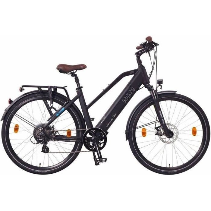 Vélo électrique Trekking NCM Milano T3 - Batterie 48V 12Ah 576Wh - 7 vitesses - Noir Mat