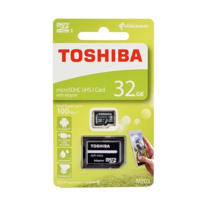 Toshiba M203 Carte mémoire flash adaptateur microSDHC SD inclus e UHS Class 1 / Class10 microSDHC UHS I - vue 5