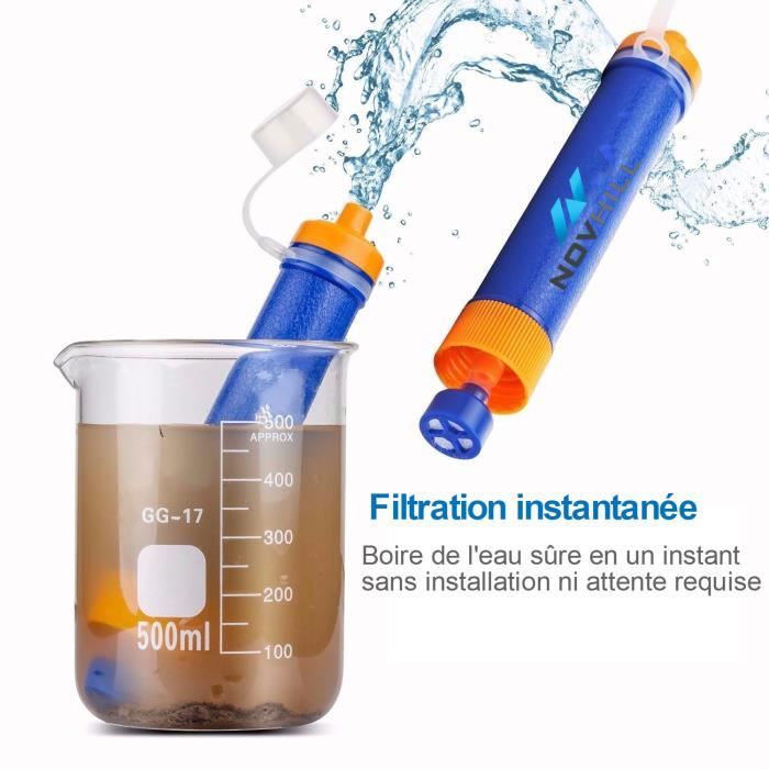 Paille Filtrante Pour Eau De Rando/camping - Filtre Portable 0.176 Micron, 264 Gallons