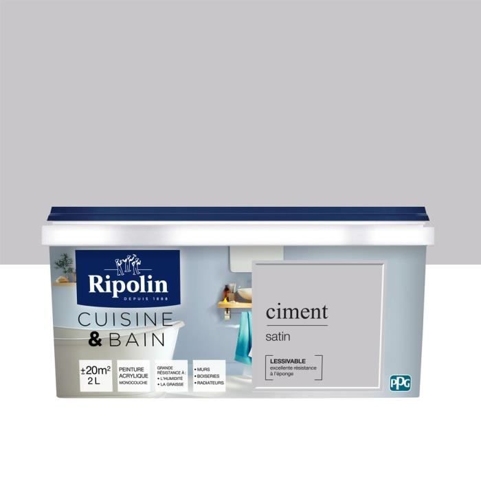 Ripolin Cuisine Et Bain Ciment Satin 2l Achat Vente Peinture Vernis Ripolin Cuisine Et Bain Ciment Cdiscount